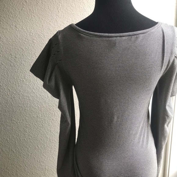 FREE PEOPLE | Womens Striped Ruffle Long Sleeve S - Picture 4 of 7